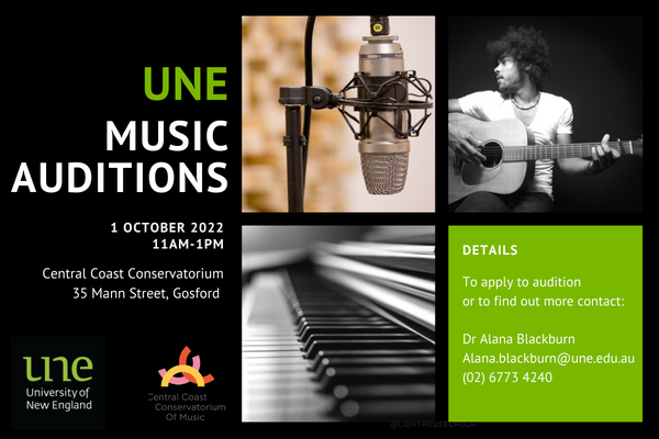 You are currently viewing UNE music auditions at Central Coast Con 1 October